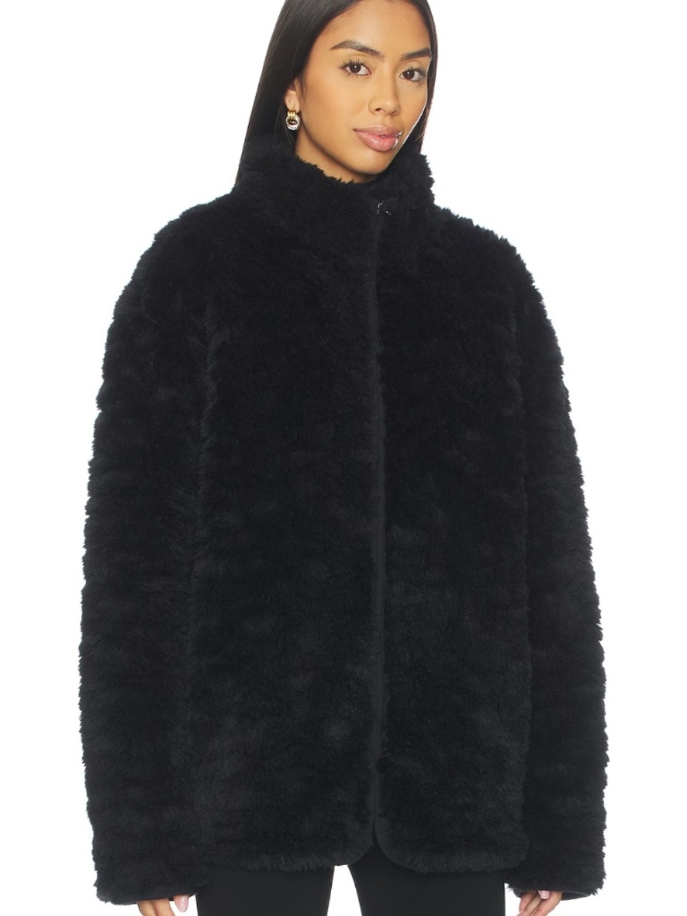NWT Faux Fur Zip Up Mock Neck Jacket SKIMS (Sold Out) M - Picture 3 of 16